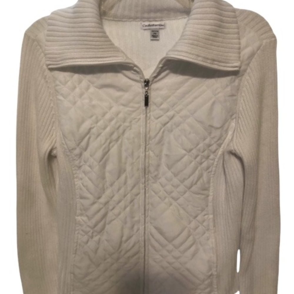Croft & Barrow Women's White Sweater Jacket P/S